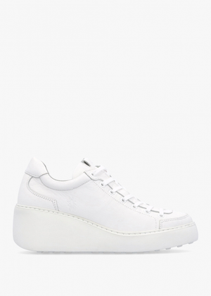 Dufy White Leather Wedge Trainers