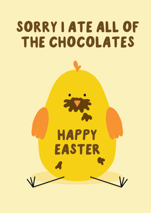Sweet Chick Illustrated Happy Easter Card