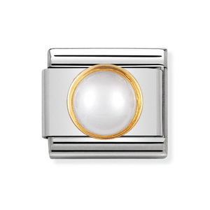 Classic Gold & White Pearl Charm