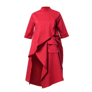 Asymmetric Loose Shirt In Red (S)