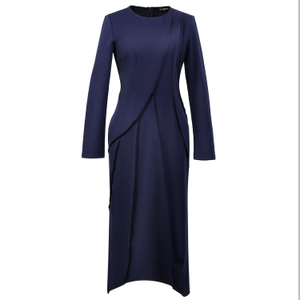 Asymmetric Structural Lines Dress - Navy (S)