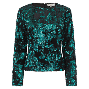 Audrey Sequin Top-Emerald (M)