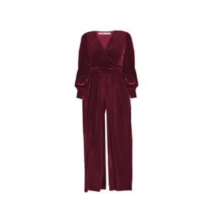 Ava Velvet Jumpsuit - Berry (L)