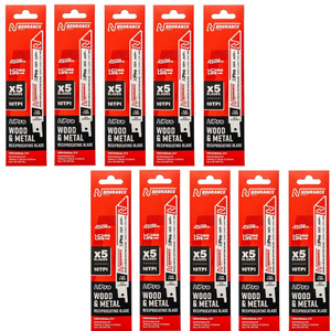 N-Durance NDSABS922HF Reciprocating Blades for Wood & Metal 150mm x 0.9mm x 19mm 10 TPI (50 Pack)