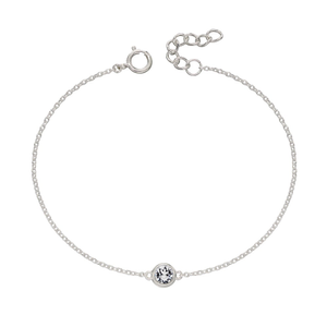 Signature Silver April Birthstone Crystal Bracelet