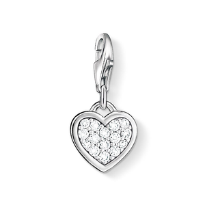 Classic Silver Crystal Heart Charm