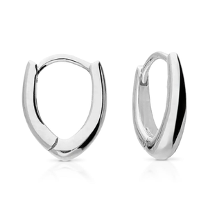 Signature Silver Mini V-Shape Hoop Earrings