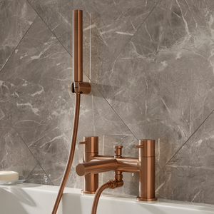 Milano Otto - Modern Bath Shower Mixer Tap - Brushed Copper