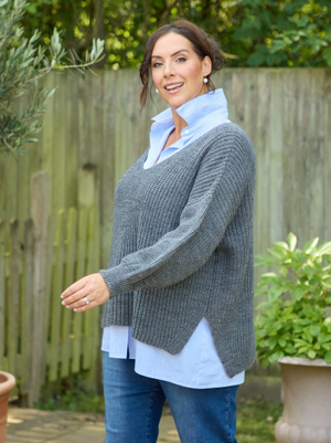 Madison Loose Jumper - Grey Marl
