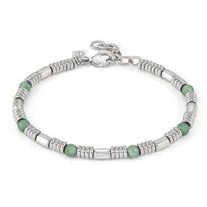 Instinct Stainless Steel Rings Green Aventurine Stone Bracelet