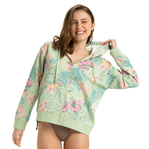 Roxy Womens Feels Right Hoodie - XS / Foam Green Coastal Breeze