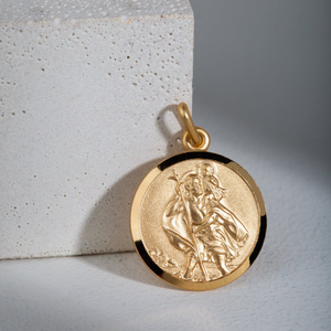 CANDY Love Gold Plated Silver St Christopher Pendant Charm