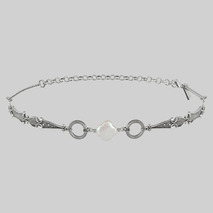 LUSTRE. Pearl Choker - Silver - Silver