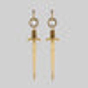 DEMISE. Sword Drop Hoop Earrings - Gold - Gold