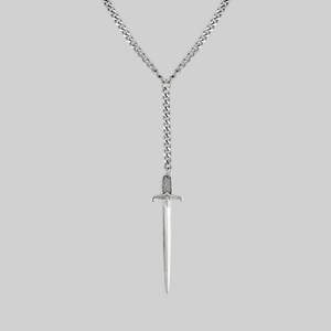 DEMISE. Sword Lariat Necklace - Silver - Silver