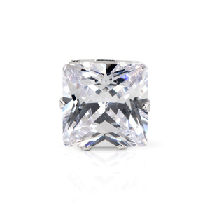 Signature Silver 8mm Square CZ Single Stud Earring