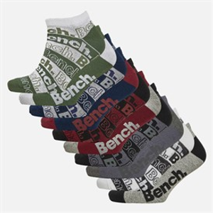 Bench Mens Dant Ten Pack Trainer Socks Assorted
