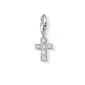 Classic Silver & White Zirconia Cross Charm