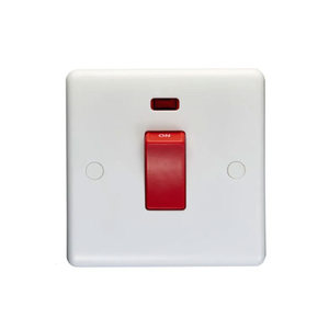 Eurolite PL3271 Enhance White Plastic 1 Gang 45A Neon Double Pole Plate Switch