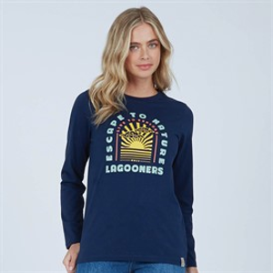 Lagooners Womens Resevoir Long Sleeve T-Shirt Navy