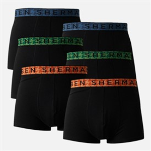 Ben Sherman Mens Rufus Seven Pack Boxer Trunks Black