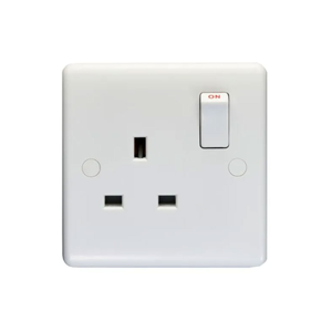 Eurolite PL4050 Enhance White Plastic 1 Gang 13A 1 Pole Switched Socket