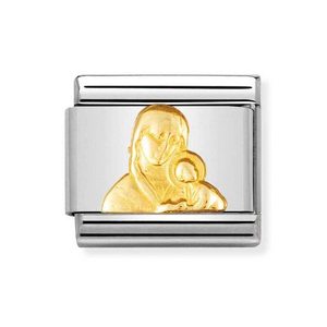 Classic Gold Virgin Mary with Child Charm