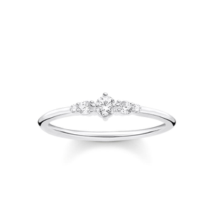 Silver & Graduated Zirconia Vintage Ring