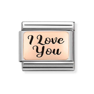 Classic Rose Gold I Love You Plate Charm