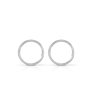 Signature Silver Simple Plain Hoop Earrings