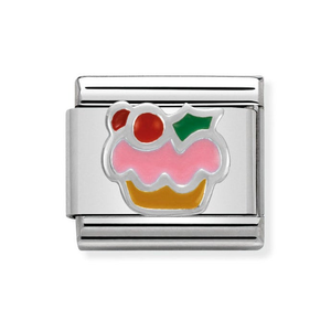 Classic Silver Christmas Cupcake Charm