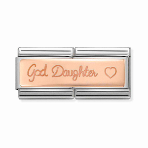 Classic Rose Gold God Daughter Double Charm