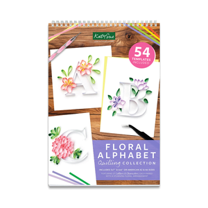 Floral Alphabet Collection Paper Quilling Template Pad