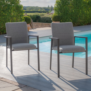 Maze - Outdoor Fabric Pair of Ibiza Dining Chairs - Zinc Grey