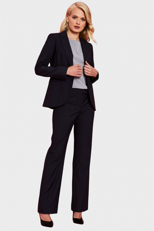 Alderley Women's Trousers, Regular Fit, Short Length, Blue Sharkskin