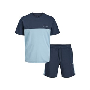 JACK & JONES Mens Trip T-Shirt And Shorts Set Navy Blazer