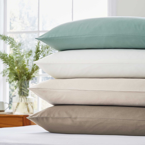 400 Thread Count Sateen Plain Dye Pair of Large Pillowcases, Chalk