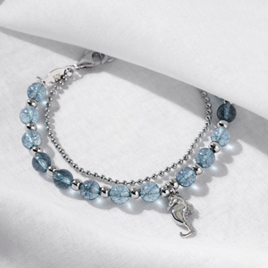 Tempest Cove Silver & Blue Quartz Seahorse Bracelet