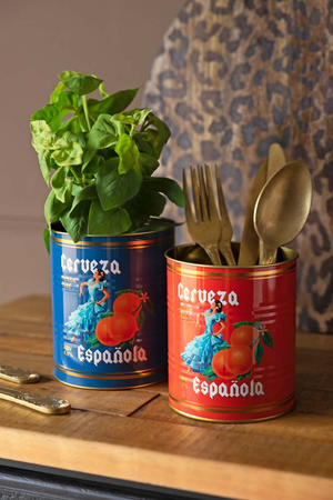 Set Of 2 Flamenco & Orange Kitchen Storage Tins