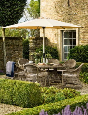 Frilford 6 Seater Dining Set - Pe Rattan, Natural