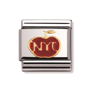 Classic Gold & Enamel NYC Big Apple Charm