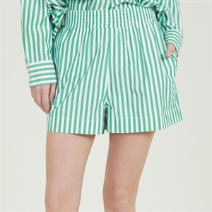 French Connection Womens Stripe Shirting Shorts Jellybean/White
