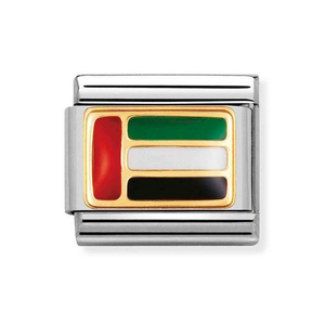Classic Gold & Enamel United Arab Emirates Flag Charm