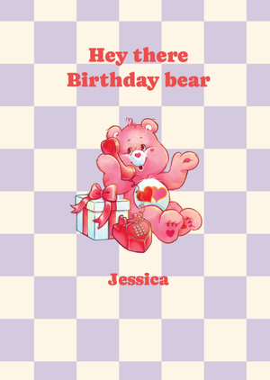 Care Bears Hey There Birthday Bear Illustrated Birthday Card