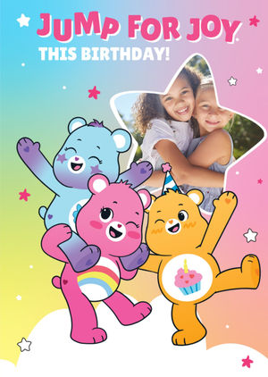 Care Bears Jump For Joy This Birthday Illustrated Photo Upload Birthday Card