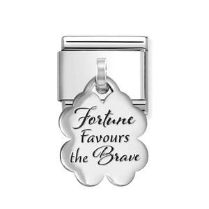 Classic Silver Fortune Brave Clover Pendant Charm