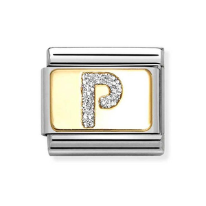 Classic Gold Glitter Letter P Charm