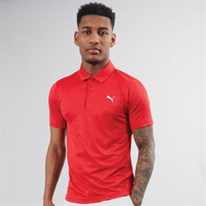 Puma Mens Golf Icon Polo Shirt 2.0 Left Chest Strong Red