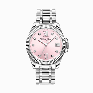 Divine Pink Dial Zirconia Watch