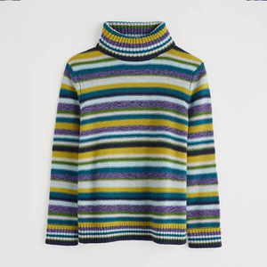 Seasalt Braque Jumper Concertina Dark Citron Multi Size 10